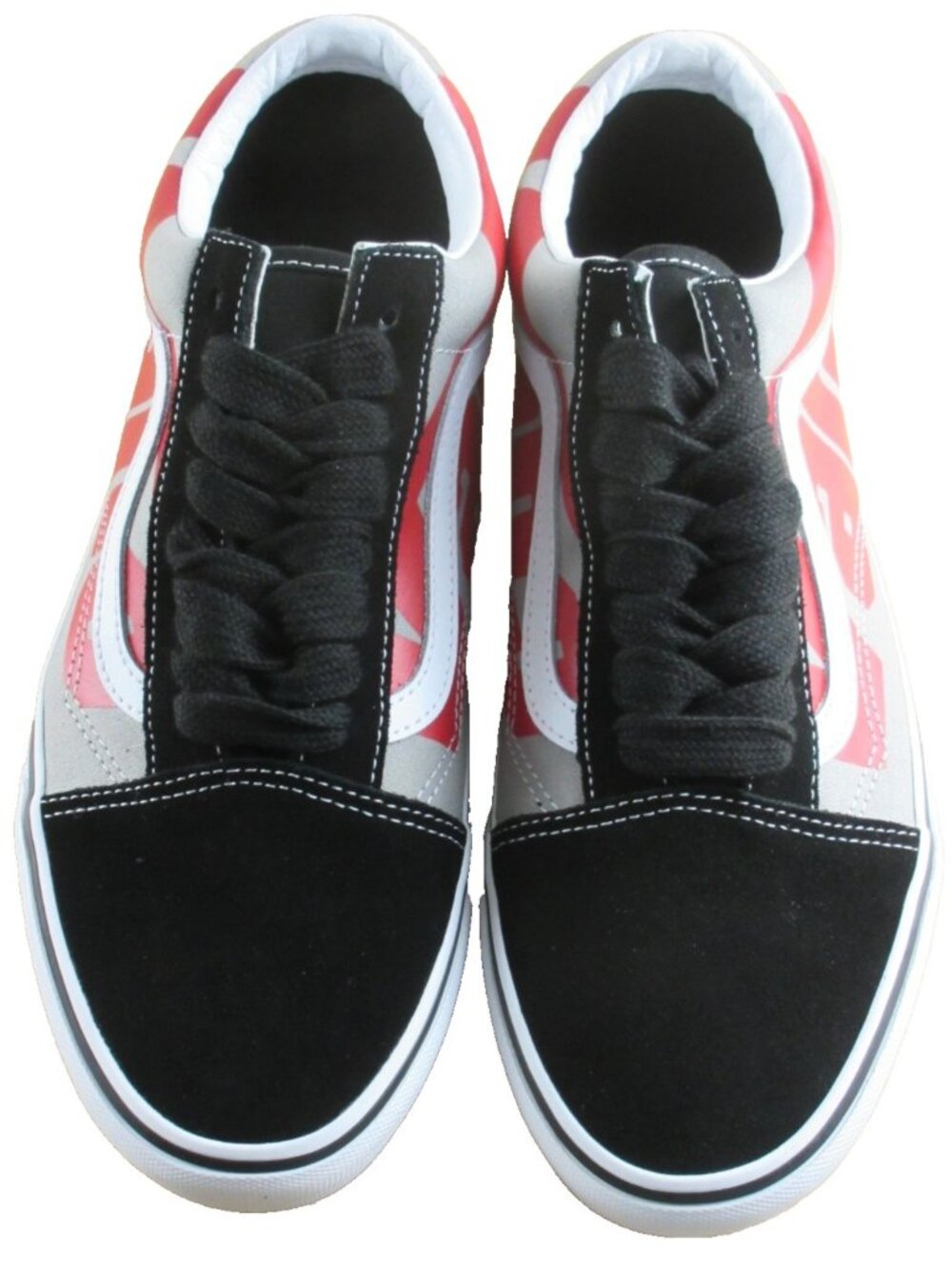 Vans Men's Old Skool Jumbo VANS Logo Black White Red Canvas Suede shoes Size 9.5 - Picture 3 of 7